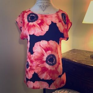 Banana Republic Watercolor Poppy Blouse